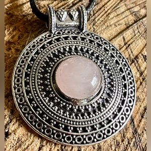 Bohemian Rose Quartz “Stone of Pure Love” Pendant 2”